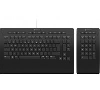3Dconnexion Klaviatūra Pro with Numpad - Full-size (100%) - USB + RF belaidė + Bluetooth - Scissor key switch - QWERTY - Juodas