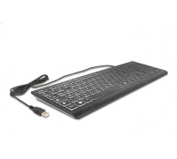 DELOCK USB Tastatur kabelgebunden 1.5m schwarz mit XXL Buchstaben und Beleuchtung