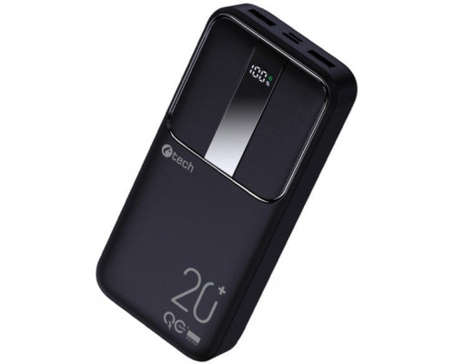 C-TECH Powerbanka 20000mAh, Li-Pol, 22,5W, USB-C/USB-A/micro USB