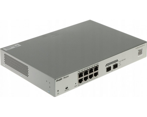 Ruijie Reyee RG-NBS3100-8GT2SFP-P-V2| Switch Zarządzalny, 10 portów, 8xGE, 8xPoE, 125W, 2xSFP, L2, Desktop, Cloud