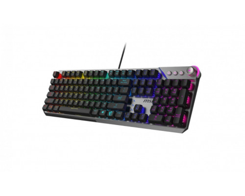 MSI STRIKE 600 SILENT US | Gaming Keyboard | Wired | US | USB 2.0 | KAILH Midnight PRO Silent Tactile