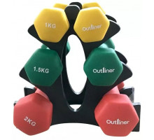 Outliner Zestaw hantli neoprenech ze stojakiem 2 x 1-2 kg