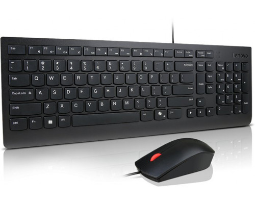 Lenovo Essential Wired Combo - Tastatur-und-Maus-Set - 2,5-Zonen-Layout - USB - QWERTZ - Deutsch - Schwarz