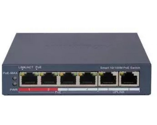 Hikvision DS-3E1106P-EI Netzwerk-Switch Managed Fast Ethernet (10/100) Power over Ethernet (PoE) Grau (DS-3E1106P-EI)