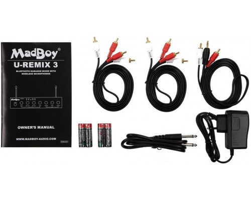 MadBoy U-Remix 3 wireless karaoke microphone pair with mixer