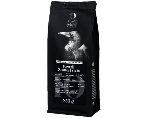 Specialty coffee beans Black Crow White Pigeon Brazil Santa Luzia, 250 g