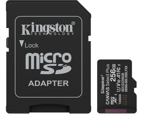 SD  Kingston Canvas Select Plus MicroSDXC 256 GB UHS-I/U1 A1 V10 (SDCS3/256GB)