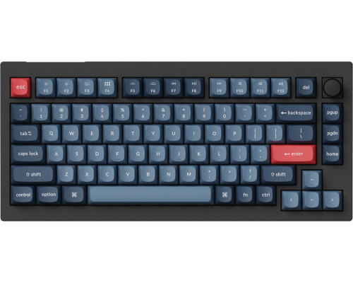 V1 Max(schwarz/blaugrau, DE-Layout, Gateron Jupiter Red, Hot-Swap, RGB)