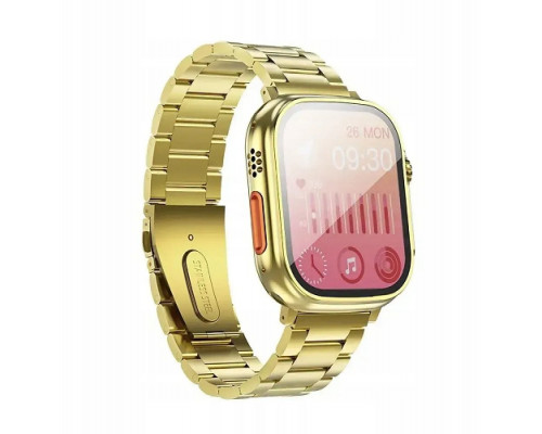 Smartwatch Hoco 1,96" TFT z funkcją rozmowy Y12 Ultra titanium złoty [EOL]