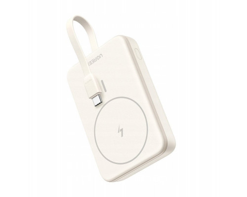 magnetic 10000mAh Ugreen PB760, wbudowany cable, 20W (beżowy)