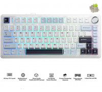 F75 EN / RU Layout Mechanical Gaming keyboard White Reaper switch
