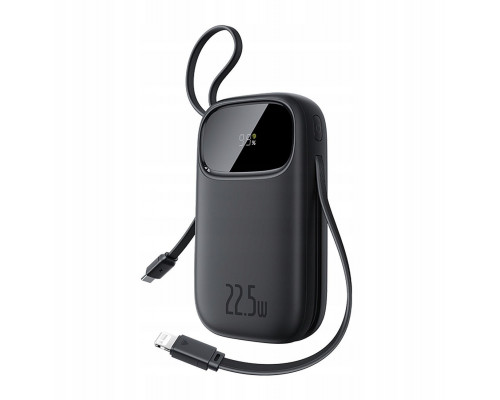 Baseus EnerFill FC31 20000mAh 22.5W ar displeju cyfrowym i 2 wbudowanymi kablami (USB-C + Lightning) - black