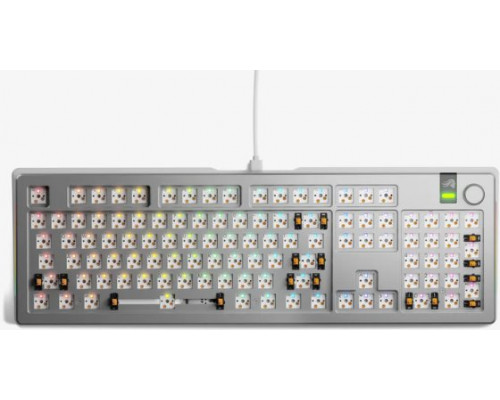 Glorious GMMK 3 Pro 100 % Custom  do gier - Barebone, układ ANSI, srebrny