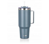 STALOWY THERMAL MUG TERMOS 1200ml Z RĄCZKĄ I SŁOMKĄ BANQUET TWAIN GRAY