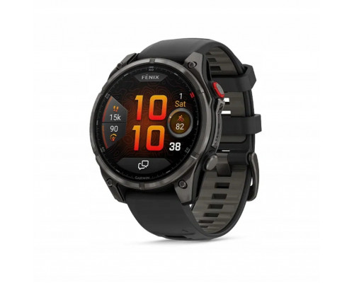 fenix 8 Pro - 47 mm  AMOLED  Sapphire  Carbon grey DLC titanium with Black/pebble grey silicone band 753759350918