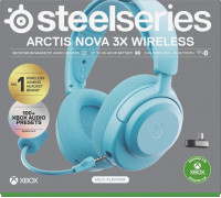 Steelseries Arctis Nova 3X Zestaw słuchawkowy Bezprzewodowy Opaska na głowę Muzyka/dzień powszedni Bluetooth Kolor Aqua