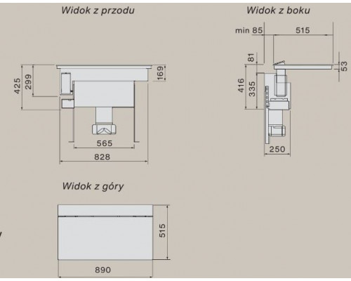 Falmec Brera 90 czarny mat 800 m3/h