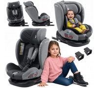 FKinderKraft FOTELIK SAMOCHODOWY obrotowy 360 szaro-black 40-150 CM R129 ISOFIX
