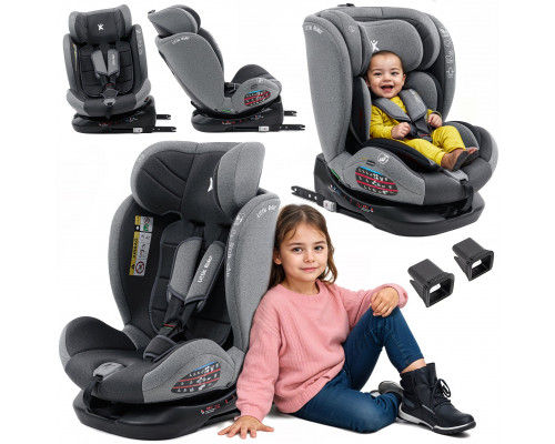 FKinderKraft FOTELIK SAMOCHODOWY obrotowy 360 szaro-black 40-150 CM R129 ISOFIX