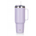 Stalowy Mug Thermal Thermos 1200ml Z Rączką I Słomką Banquet Twain Lila
