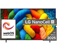 LG NanoCell AI NANO80 75NANO80A3B 190,5 cm (75") 4K Ultra HD Smart TV Wi-Fi Czarny
