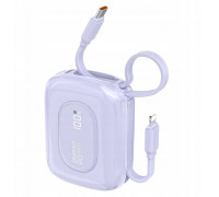 Dudao K32 10000 mAh with a built-in kablem USB-C/Lightning - violet