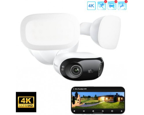 Reolink Kamera bezprzewodowa Elite PRO floodlight POE 8K 16 Mp | kąt widzenia 180 stopni | Detekcja osób pojazdów zwierząt | Łącze POE | Lampy led