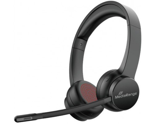 MediaRange Bluetooth ENC Stereo Headset 400mAh bateria black