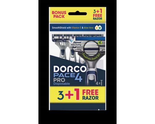 DORCO Pace 4 Pro Jednorazowa maszynka do shaving 4 ostrza 1 op. - 4 szt.