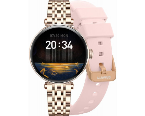 Smartwatch Gravity Smartwatch Rose Gold srebrny rose 2 Paski GT26-4