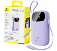 Baseus EnerFill FC21 Qpow 3 20000mAh 22.5W ar displeju cyfrowym z dołączonym kablem - violet