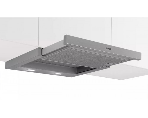 Bosch Serie 2 DFL063W57 okap kuchenny Półzintegrowany (wyciągany) Metaliczny, Srebrny C 351 m³/h