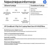 Laptop HP OmniBook X Flip 2-in-1 NG AI 14-fk0219nw - Ryzen AI 5 340 | 14"-2K-OLED-Touch | 16GB | 1TB | Win11Home | Meteor silver