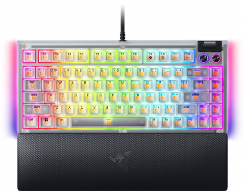 Razer Hot-swappable Mechanical Gaming Keyboard | BlackWidow V4 75% | Gaming Keyboard | Wired | US | Phantom White Edition | USB Type-C | Razer Mechanical Switches (Tactile)