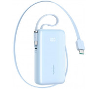 Joyroom JR-PR2L 10000mAh 35W with a built-in zwijanym kablem USB-C i kablem-smyczą USB-C - Blue