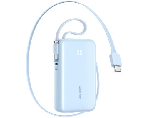 Joyroom JR-PR2L 10000mAh 35W with a built-in zwijanym kablem USB-C i kablem-smyczą USB-C - Blue