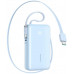 Joyroom JR-PR2L 10000mAh 35W with a built-in zwijanym kablem USB-C i kablem-smyczą USB-C - Blue
