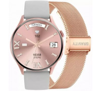 Smartwatch Gravity Różowe Gold Pasek i Bransoleta GT5-6
