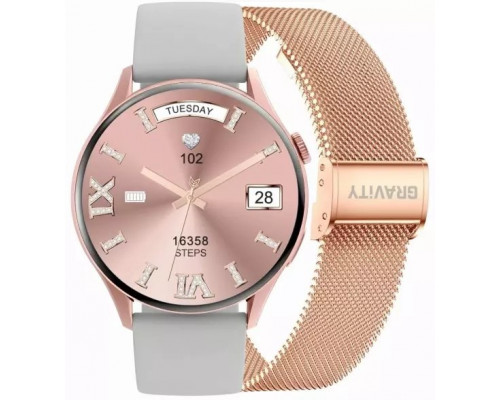 Smartwatch Gravity Różowe Gold Pasek i Bransoleta GT5-6