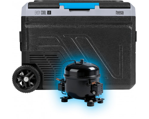 Teesa Profesjonalna lodówka turystyczna kompresorowa TEESA z funkcją mrożenia 50L DC12/24 AC 230V, duże koła i solidna rączka , Blueto
