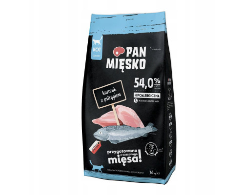 Pan Mięsko Food sucha dla kota chicken z pstrągiem (dorosły) chrupki S 1,6kg