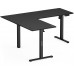 Gaming galds SENSE7 Nojo Light Corner Black 160 cm x 140 cm Black