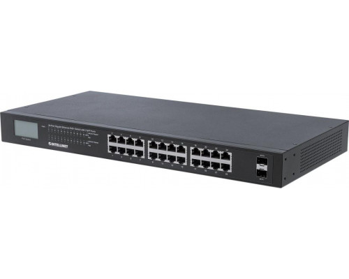 Switch Intellinet Network Solutions Gigabit 24x RJ45 PoE+, 2x SFP, wyświetlacz LCD (561242)
