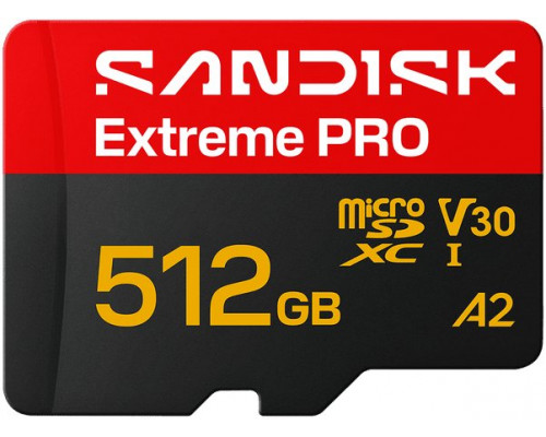 SD  SanDisk Extreme PRO MicroSDXC 512 GB Class 10 UHS-I A2 V30 (SDSQXCJ-512G-GS6MA)