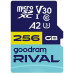 SD  GoodRam Rival MicroSDXC 256 GB Class 10 UHS-II/U3 A2 V30 (GGSM2AA-2560R12)
