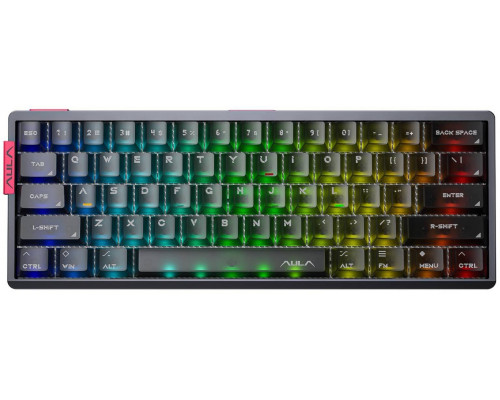 Aula Gasket AG60 Pro Black Frosted Translucent Edge Lit Snowglow Magnetic Switch RGB (AUAG60P-BFTE-SM)