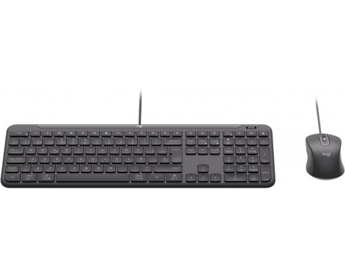 Logitech Dołączona myszka Dom/Biuro USB Swiss Grafitowy (920-013342)