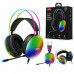 XO Przewodowe jack 3,5mm - USB-A nauszne białe RGB mikrofon (GE11)