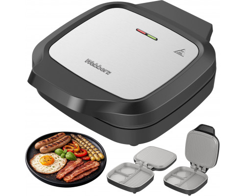 Webber Wielofunkcyjny Grill Toster 1200W Dual Cook 180 Ceramiczny Inox (05MB3)