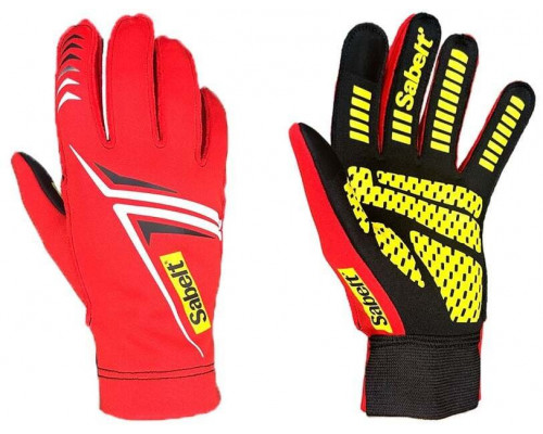 Sabelt G34 Sim Gloves Rękawice wyścigowe, fortykowe, silikonowa dłoń, 224-230mm obwód - cwith erwone, M (00319-02-02-RED-M)